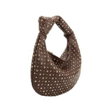 Brigitte Studded Chocolate Large Recycled Vegan Shoulder Bag