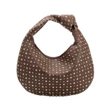 Brigitte Studded Chocolate Large Recycled Vegan Shoulder Bag