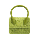 Tyla Lime Mini Straw Top Handle Bag