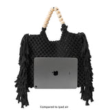 Lilibeth Black Large Crochet Tote Bag