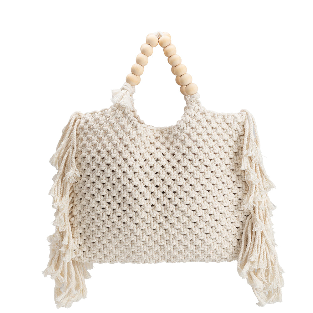 Cream Lilibeth Large Crochet Tote Bag | Melie Bianco