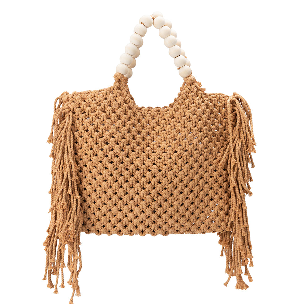 Sand Lilibeth Large Crochet Tote Bag | Melie Bianco