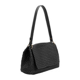 Natalia Black Woven Recycled Vegan Shoulder Bag