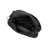 Natalia Black Woven Recycled Vegan Shoulder Bag
