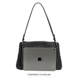 Natalia Black Woven Recycled Vegan Shoulder Bag