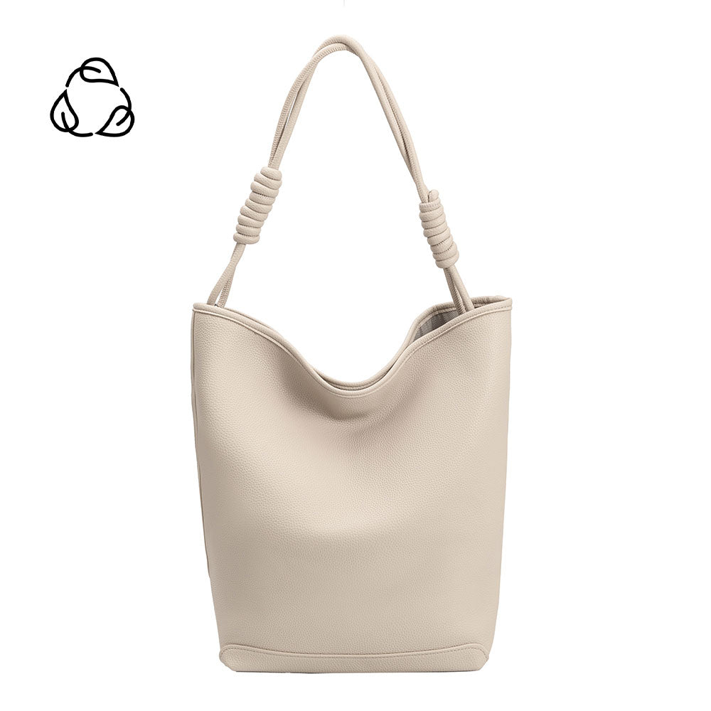 Adeline Ivory Large Recycled Vegan Leather Tote Bag