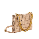 Mimie Gold Woven Crossbody Bag