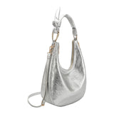 Lilie Silver Crinkle Shoulder Bag