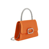 Sadie Orange Satin Top Handle Bag