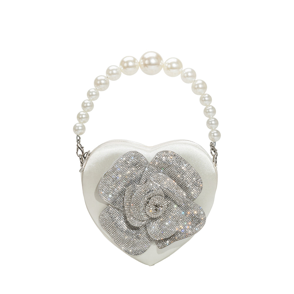 Mila Satin Heart Crossbody Bag
