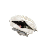 Mila White Satin Heart Crossbody Bag