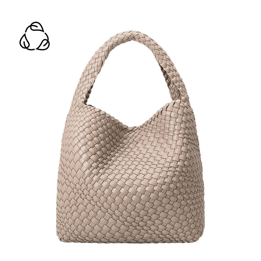 Melie Bianco Recycled Vegan Leather Johanna Large Shoulder Bag in Taupe