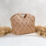 Melie Bianco Recycled Vegan Leather Irene Small Crossbody Bag in Nude