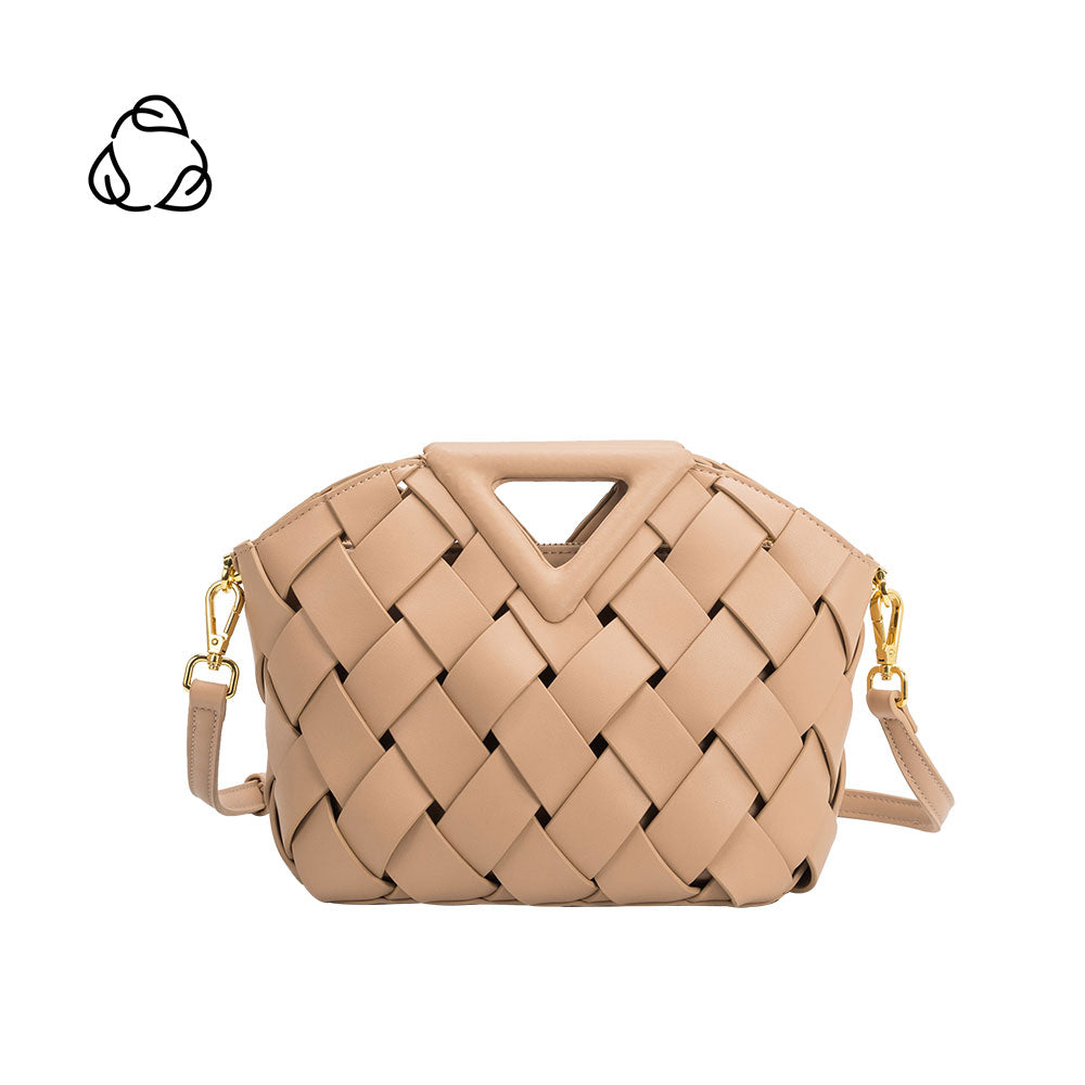 Melie Bianco Recycled Vegan Leather Irene Small Crossbody Bag in Nude