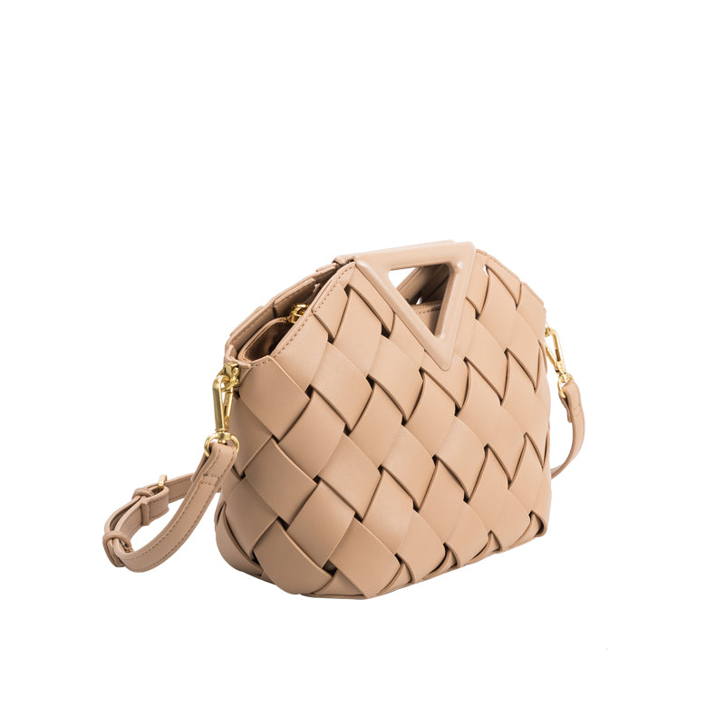 Melie Bianco Recycled Vegan Leather Irene Small Crossbody Bag in Nude
