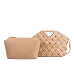 Melie Bianco Recycled Vegan Leather Irene Small Crossbody Bag in Nude