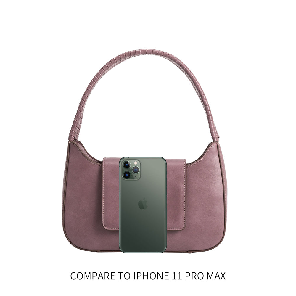 Lavender Monique Small Recycled Vegan Leather Shoulder Bag | Melie Bianco