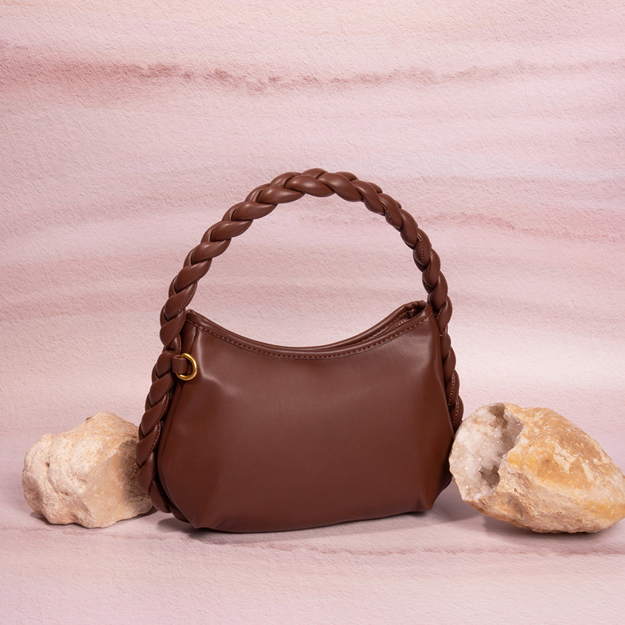 Eliana Chocolate Recycled Vegan Crossbody Bag - FINAL SALE