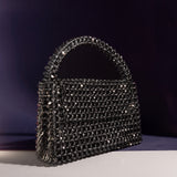 Sherry Black Beaded Top Handle Bag - FINAL SALE