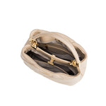 A mushroom crossbody handbag with gold clasps