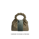 Melie Bianco Luxury Vegan Leather Andy Crossbody Bag in Olive with acrylic chain
