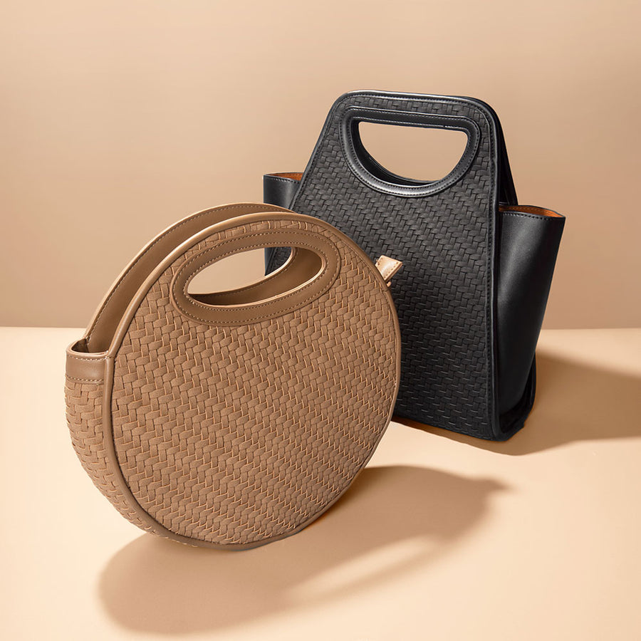 Dena Black Recycled Vegan Top Handle Bag - FINAL SALE