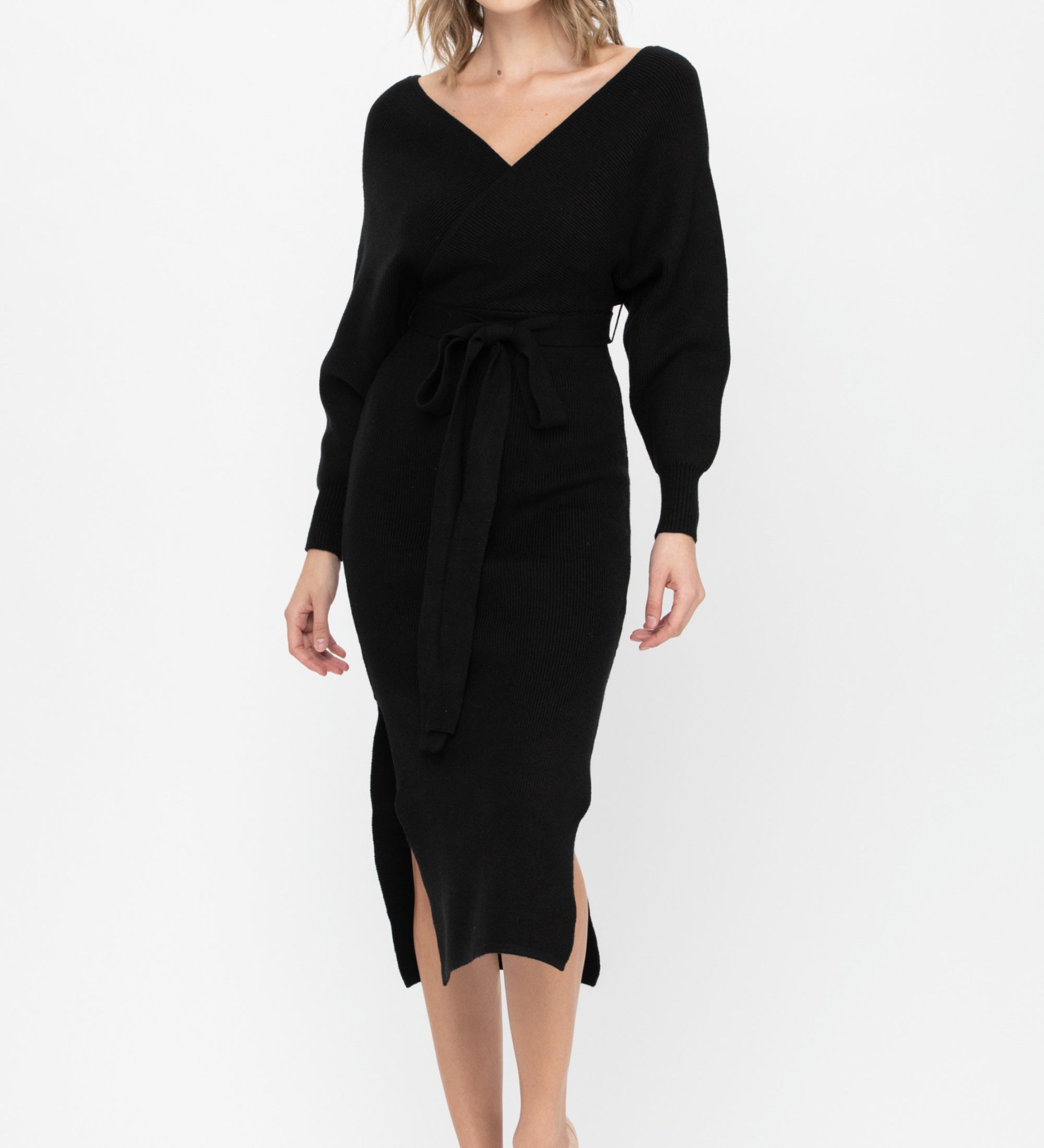 Wrap Knit Midi Dress – Melie Bianco - Main Image