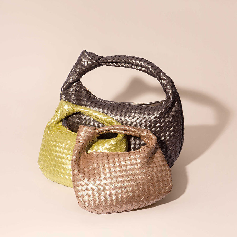 Drew Pewter Small Recycled Vegan Top Handle Bag
