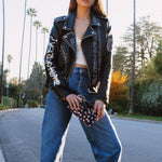 Melie Bianco Luxury Vegan Leather Farrah Crossbody Bag in Dots