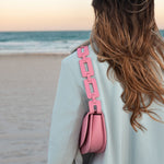 Melie Bianco Recycled Vegan Leather Inez Small Shoulder Bag in Pink