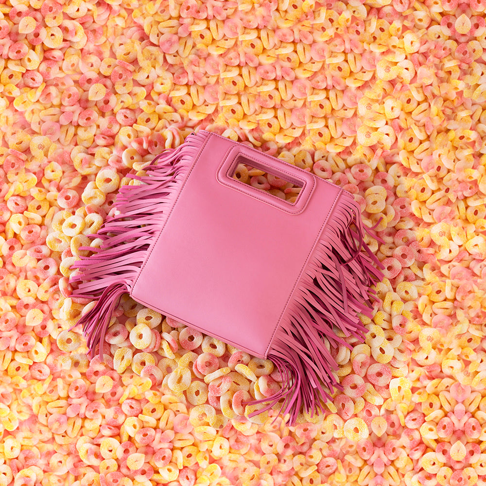 Melie Bianco Recycled Vegan Leather Jamie Medium Crossbody Bag in Pink