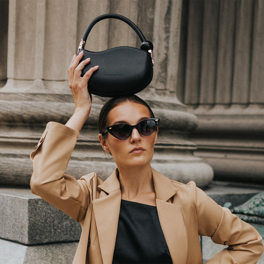 Jennie Black Recycled Vegan Crossbody Bag