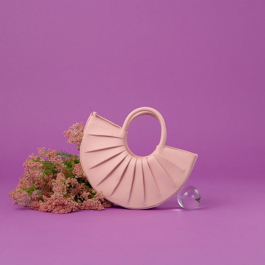 Melie Bianco Luxury Vegan Leather Karlie Small Shoulder Bag in Pink