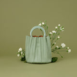 Melie Bianco Recycled Vegan Leather Lily Small Top Handle Bag in Mint
