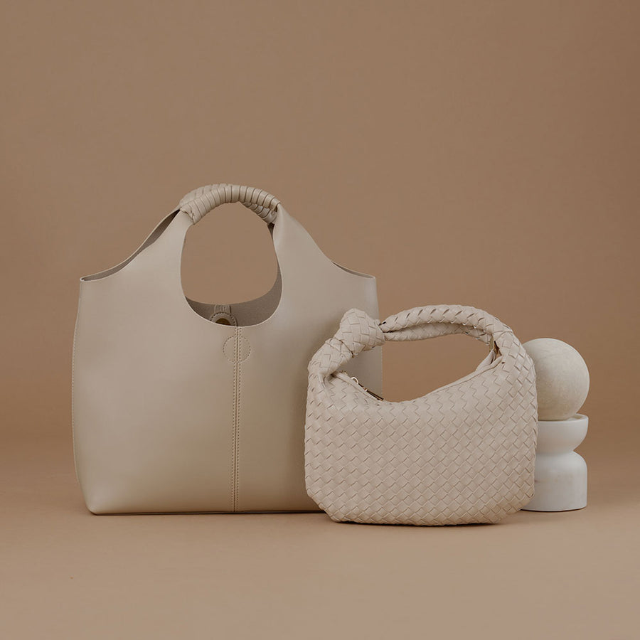 Drew Ivory Small Recycled Vegan Top Handle Bag