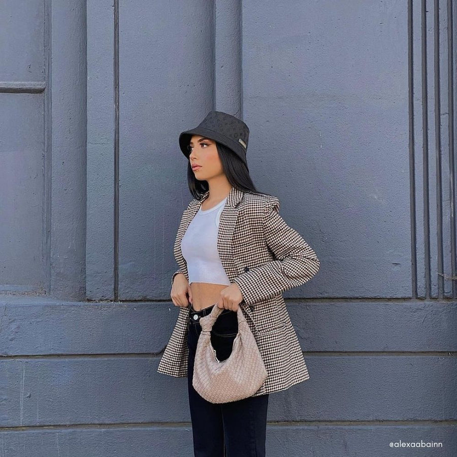 Melie Bianco Luxury Vegan Leather Drew Hobo Shoulder Bag in Taupe
