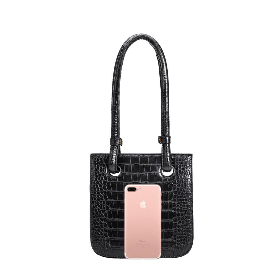 Melie Bianco Luxury Vegan Leather Taryn Shoulder Bag in Black