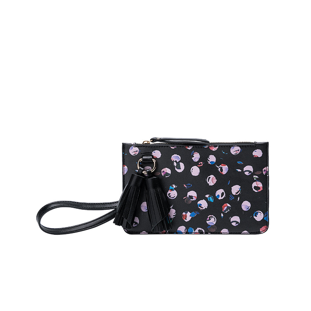 Melie Bianco Luxury Vegan Leather Farrah Crossbody Bag in Dots