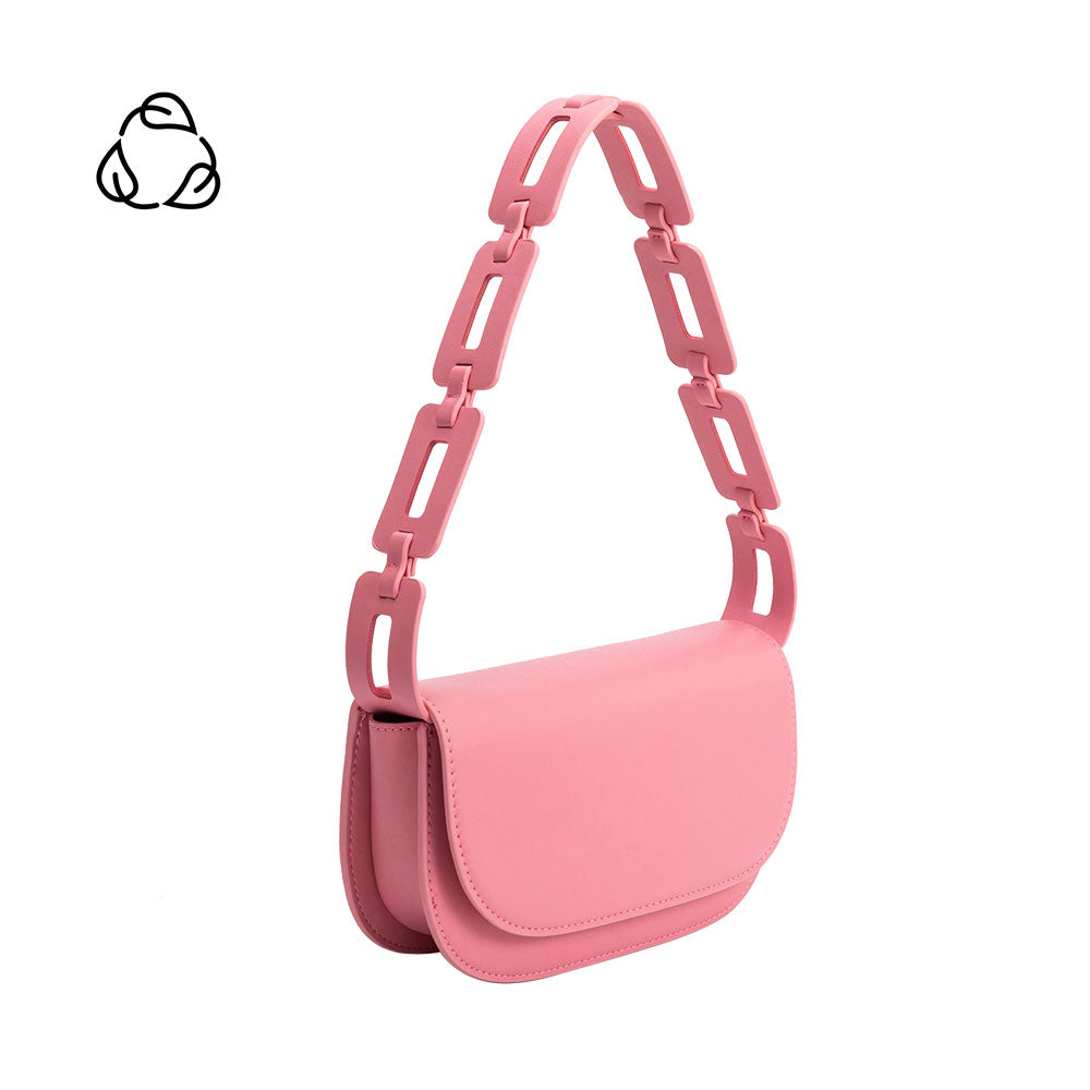 Melie Bianco Recycled Vegan Leather Inez Small Shoulder Bag in Pink