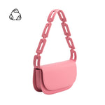 Melie Bianco Recycled Vegan Leather Inez Small Shoulder Bag in Pink