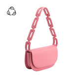 Melie Bianco Recycled Vegan Leather Inez Small Shoulder Bag in Pink