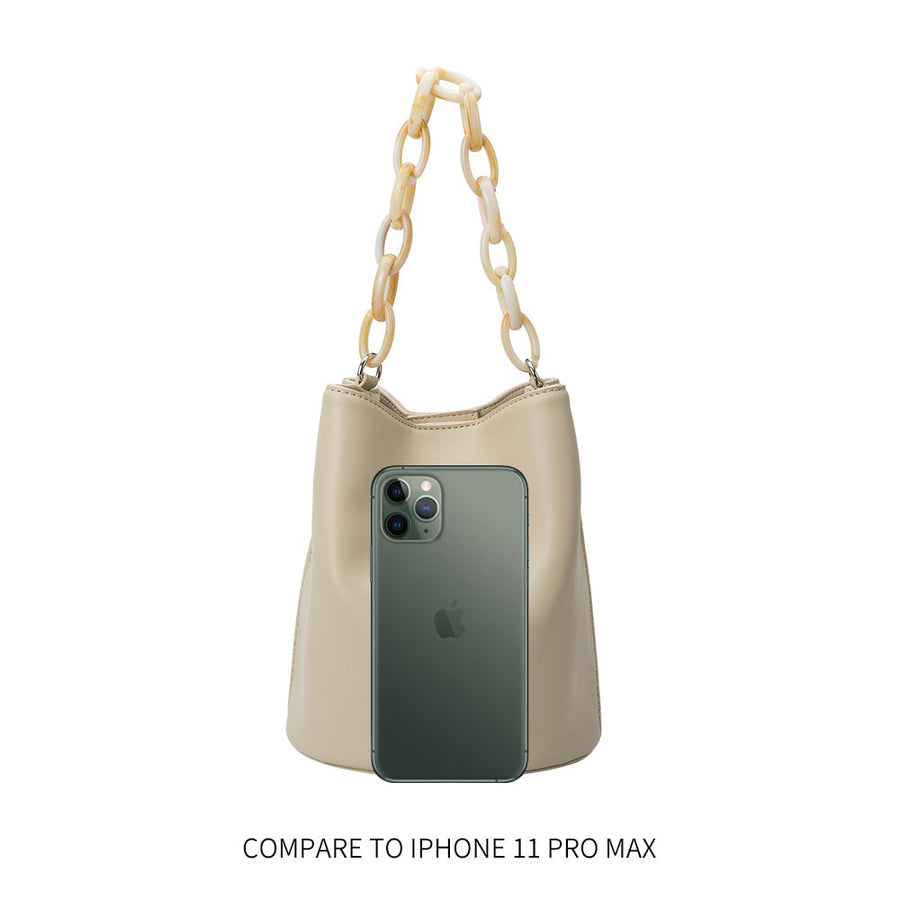 Melie Bianco Luxury Vegan Leather Lana Small Shoulder Bag in Bone
