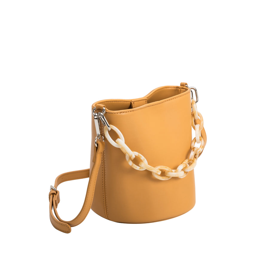 Melie Bianco Luxury Vegan Leather Lana Small Shoulder Bag in Mango
