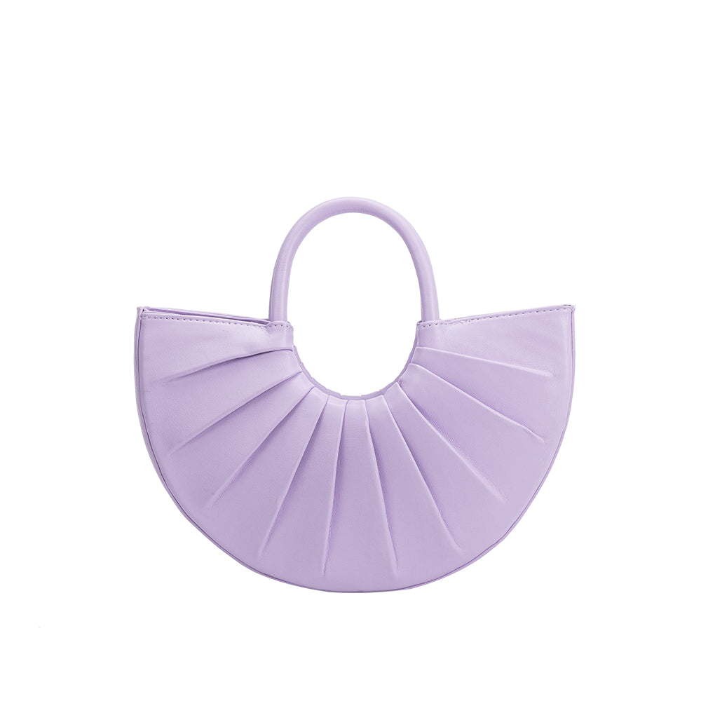 Lilac Karlie Small Vegan Leather Top Handle Bag | Melie Bianco