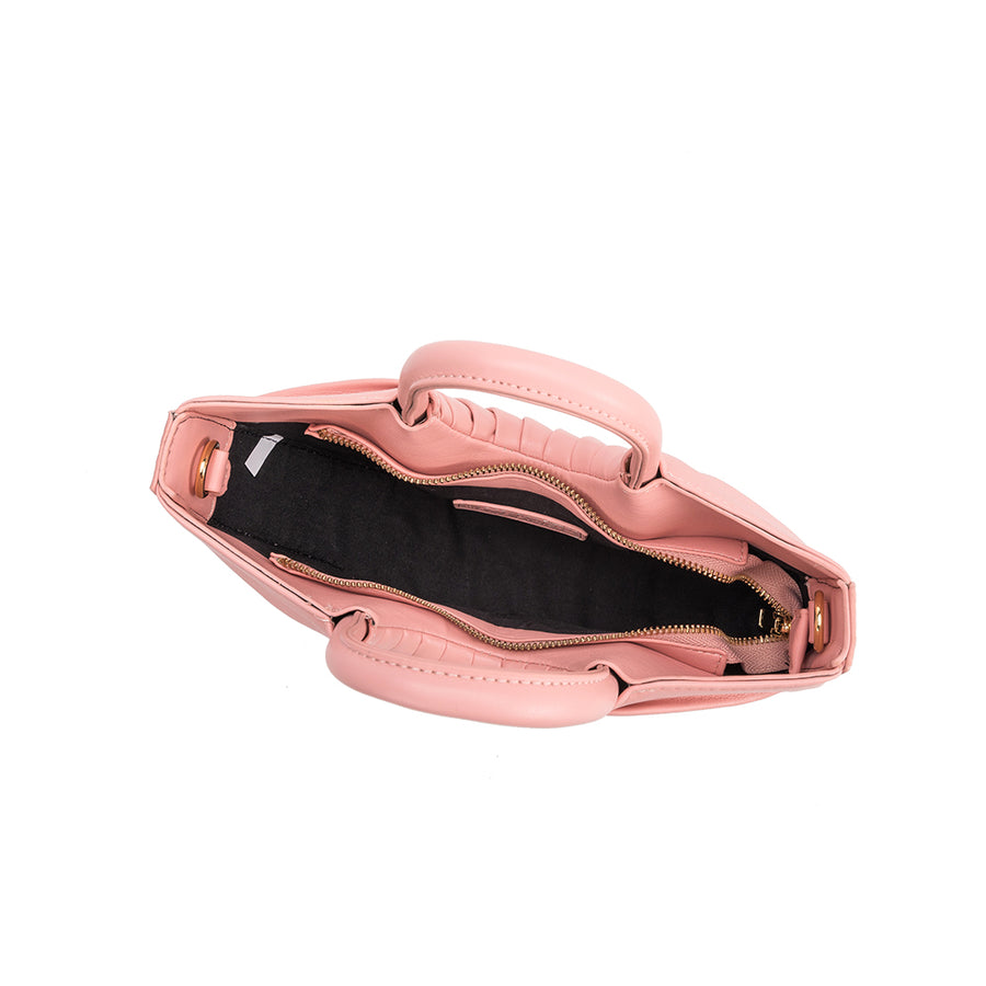 Melie Bianco Luxury Vegan Leather Karlie Small Shoulder Bag in Pink