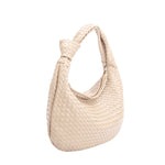 Melie Bianco Luxury Vegan Leather Brigitte Hobo Shoulder Bag in Ivory