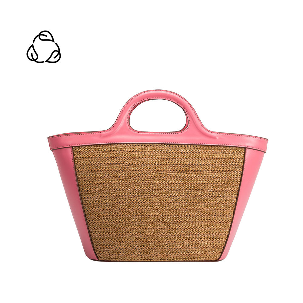 Pink Amalfi Medium Recycled Vegan Leather Top Handle Bag | Melie Bianco