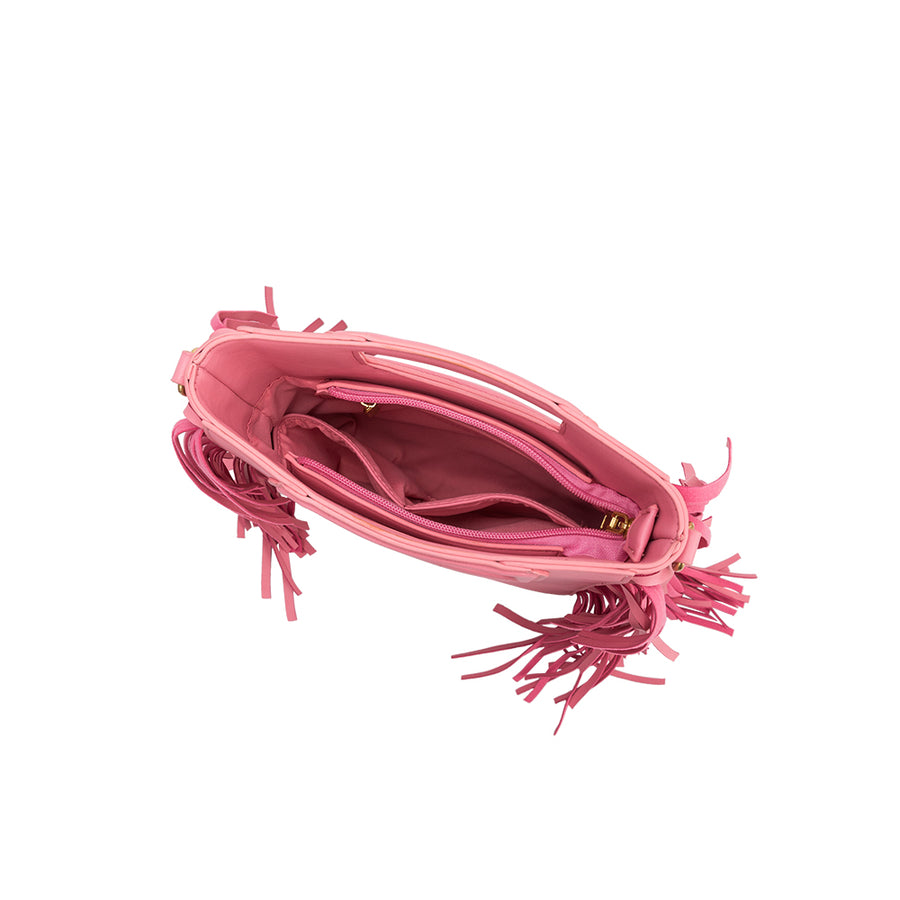 Melie Bianco Recycled Vegan Leather Jamie Medium Crossbody Bag in Pink