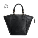 Melie Bianco Recycled Vegan Leather Valerie Large Tote Bag in Black