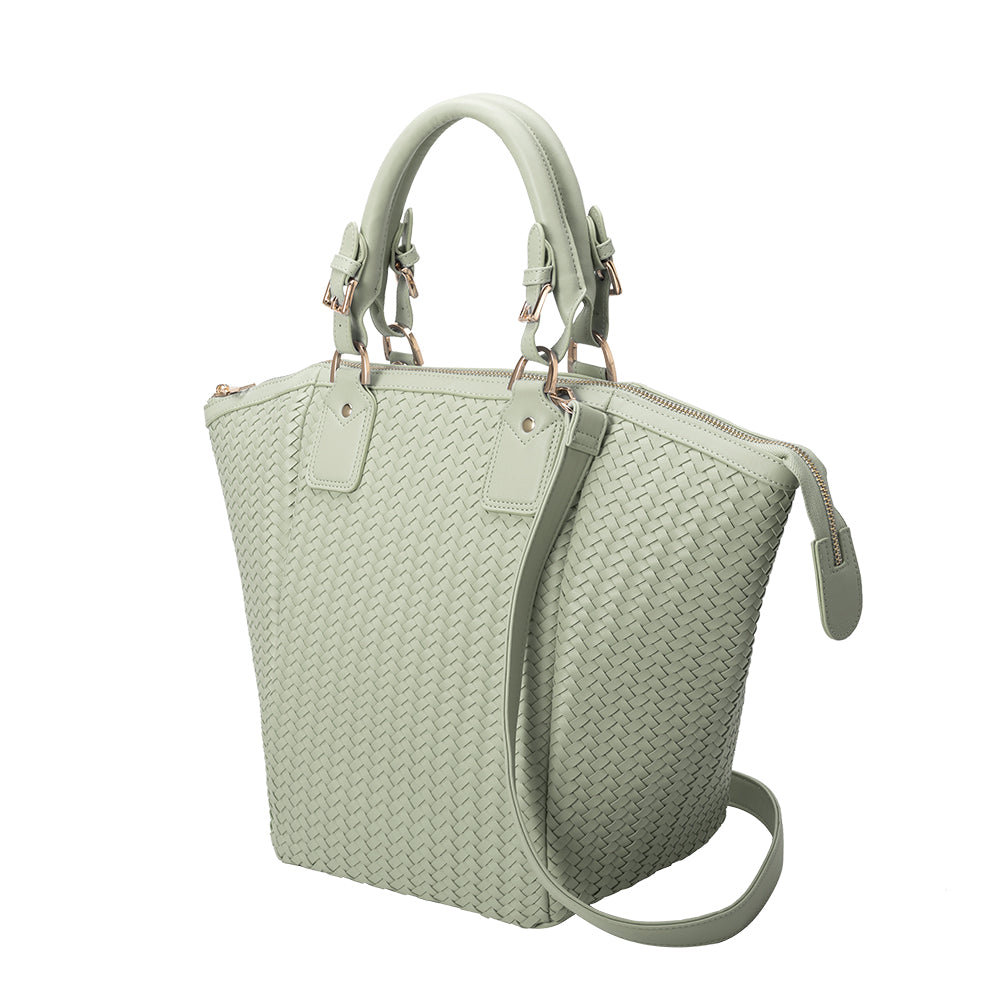Melie Bianco Recycled Vegan Leather Valerie Large Tote Bag in Mint